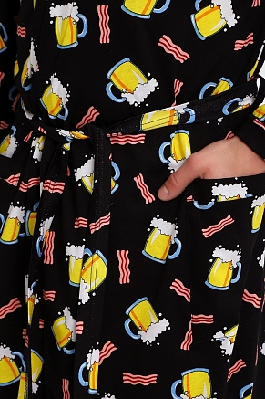 Мужской халат 804 / Пиво, черный