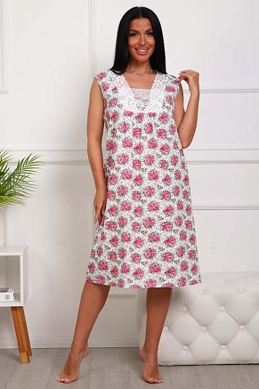 Женская сорочка 29530 / розовые цветы