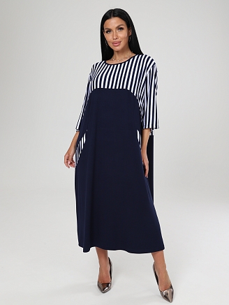 Женское платье МАРГО МАКСИ ПлВ-2838 / Сине-белые полосы