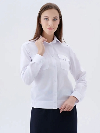 Женская рубашка форменная Полиция (длинный рукав) / Белый