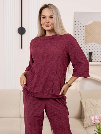 Женский костюм с брюками мод.2258/2 / Бордовый
