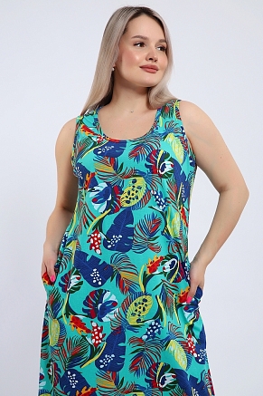 Женский сарафан Тропики 724 / Бирюзовый