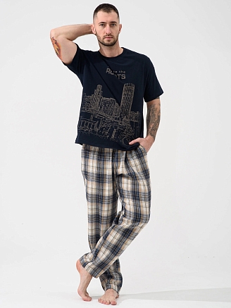 Мужская пижама "Огни ЕКБ" 2431-К/Ф / Синий