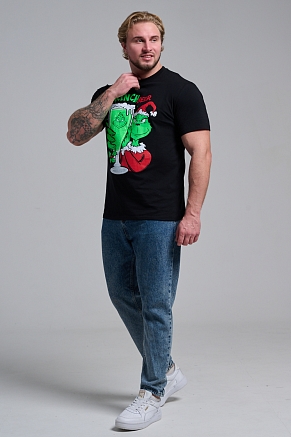 Мужская футболка 8582 / черный+гринч