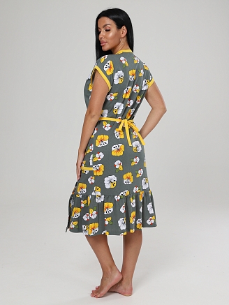 Женский халат Кимоно ХК-671 / Табак желтый