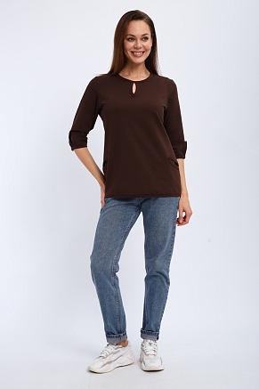 Кофта женская из футера Анфиса / Шоколад