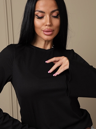 Женский лонгслив мод.2028/5 / Черный