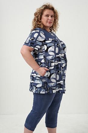 Женский костюм с бриджами 83604 / синий