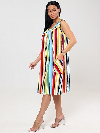 Женский  сарафан Вертикаль СК-418 / Красная полоса