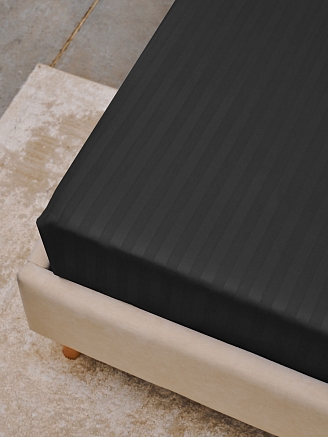 Простыня микрофибра страйп / Серый