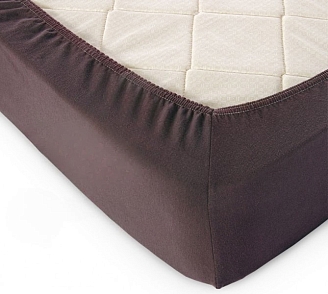 Простыня на резинке трикотаж 145 гр. / шоколад