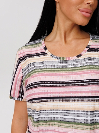 Женское платье Пл-73(К) / Розовый (полосы)