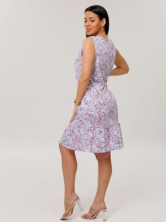 Женский халат Х-164(К) / Серый (цветы)