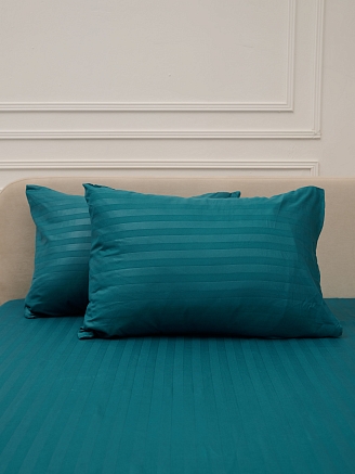 Комплект наволочек микрофибра-страйп / Морская волна