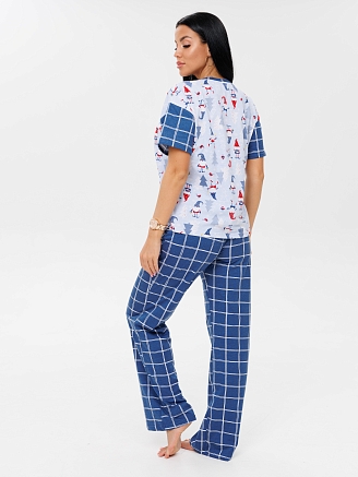 Женская пижама П-85(К) / Индиго (гномики)