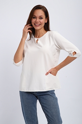 Кофта женская из футера Анфиса / Белый
