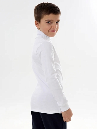 Детская водолазка из рибаны / Белый