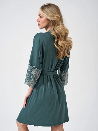 Женский  халат "Флирт (кружево) 2451-Ви / Зеленый