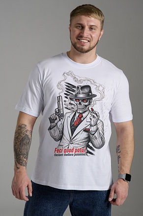 Мужская футболка 8592 / белый+мафия