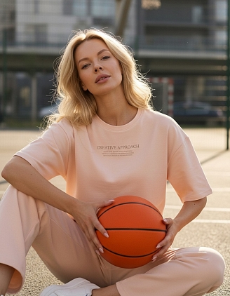 Женский костюм Нила-1 (на рост 165 см) / кремово- розовый