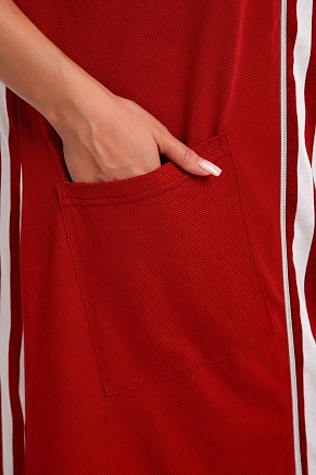 Женский халат Полоска 521 / Красный