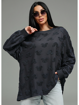 Женский свитшот Ребека / Махра Микки серый