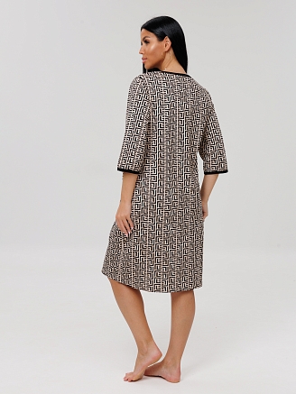 Женский халат Х-147(К) / Коричневый (узоры)