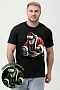Мужская футболка оверсайз 8586 / черный+Д мороз диско