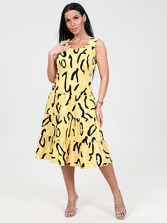 Женский сарафан 3 ЯРУСА СК-761 / Узоры на желтом