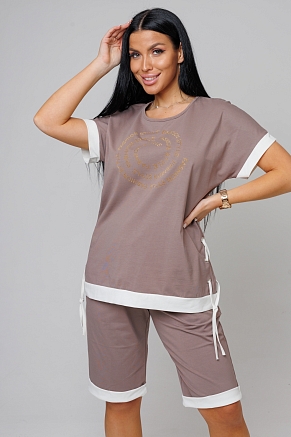 Женский костюм с бермудами 2150/1 / Капучино