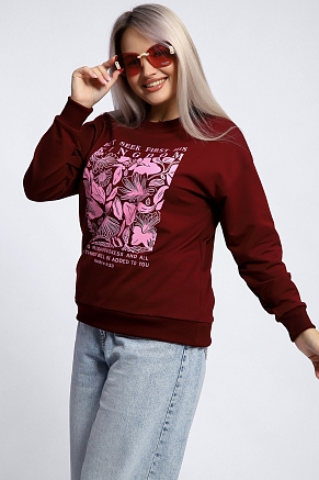 Женская толстовка 80047 / бордовый