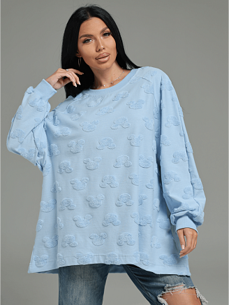 Женский свитшот Ребека / Махра Микки голубой