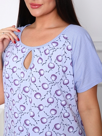 Женская ночная сорочка М-090 / верба серая