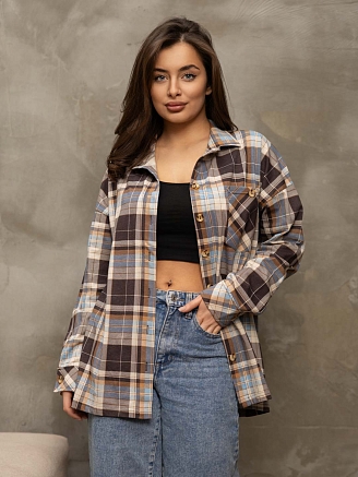 Женская рубашка мод.2110/2 / Коричневый