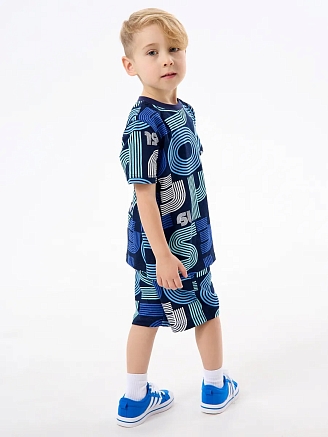 Детская пижама с шортами "Сорванец" / Диско синий