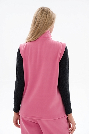 Жилет женский из футера / Персидский розовый макси