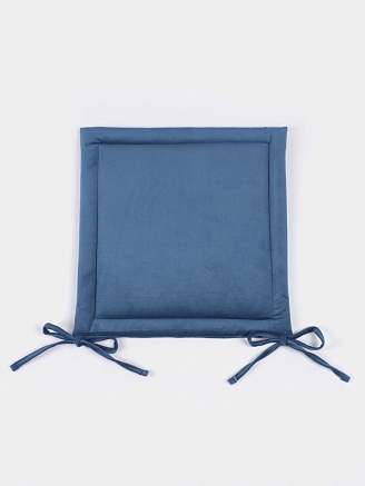 Комплект квадратных подушек на стул с завязками (2 шт.) / Синий