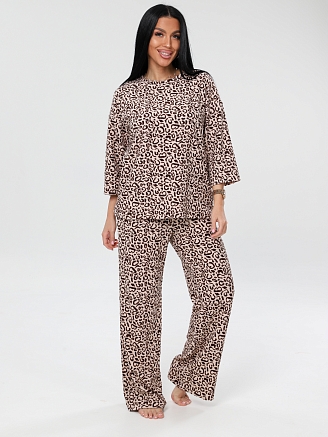 Женский костюм К-82(М) / Бежевый (леопард)