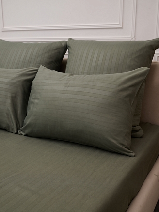 Комплект наволочек микрофибра-страйп / Хаки