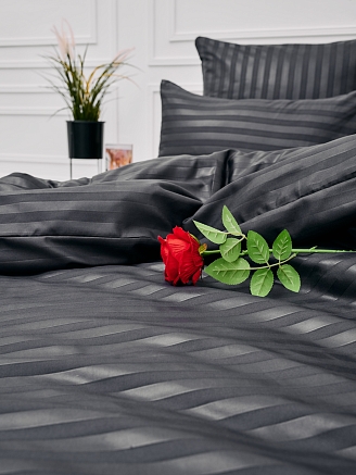 Пододеяльник микрофибра страйп / Серый