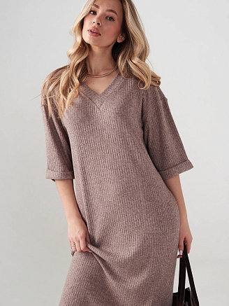 Женское платье "Ангора" 2418-Л / Капучино