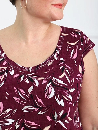 Женское платье П-8 / Листья бордо