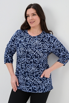 Женская блузка 21621 / синий