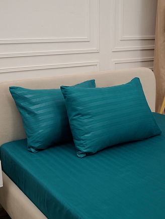 Комплект наволочек микрофибра-страйп / Морская волна