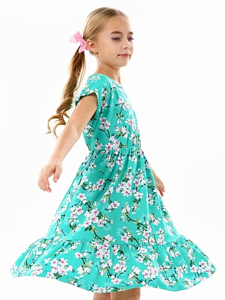 Детское платье "Ласточка" / Цветущий сад на ментоле