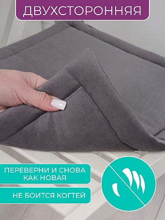 Комплект квадратных подушек на стул с завязками (4 шт.) арт. PKK / Серый