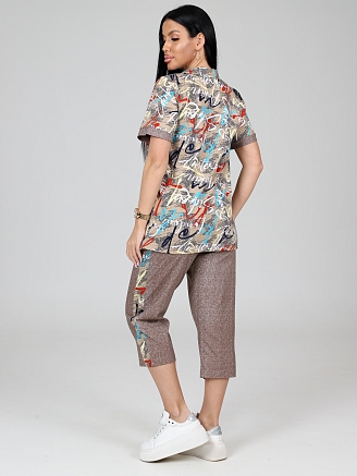 Женский костюм с бриджами КК-55 / Коричневый