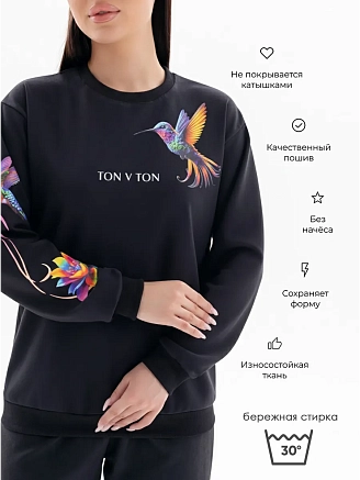 Женская толстовка Аниме / колибри, черный