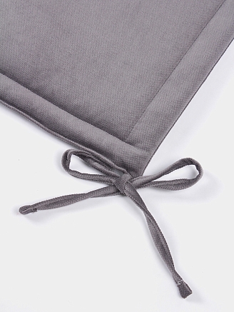 Комплект квадратных подушек на стул с завязками (2 шт.) / Серый