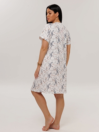 Женская сорочка Сор-103(К) / Молочный (веточки)